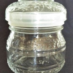 Embossed Glass Storage Jar